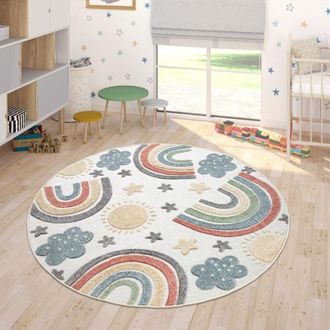 Paco Home Paco Home Tappeto Bambini Cameretta Per Esterno Rotondo Da Gioco Ragazzo Ragazza &Oslash; 200 cm tondo, Multicolore