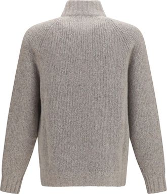 Brunello Cucinelli Mens High-Neck Cashmere And Silk Cardigan With Zip Marmo Kashmir-Capra Hircus Kashmir/capra Hircus; Sweater