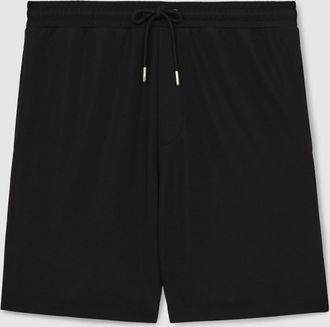Reiss Black Textured Drawstring Shorts, Xxl