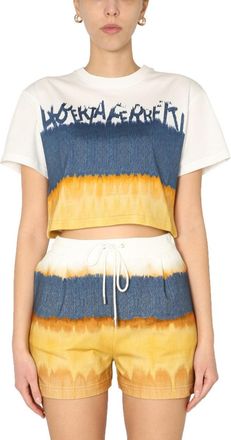Alberta Ferretti Cropped Printed T-Shirt-Donna