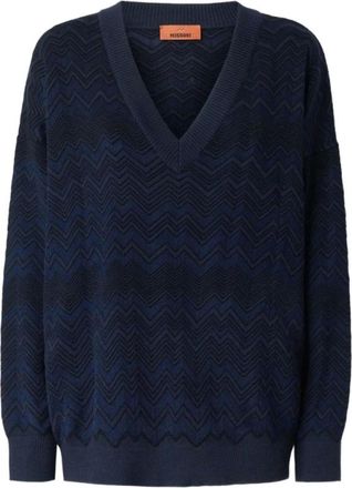 Missoni Dames, Truien, Blauw, Maat: XS Wol