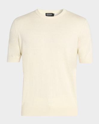 Ermenegildo Zegna Mens Long-Staple Cotton Crewneck T-Shirt