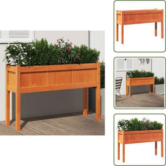vidaXL Fioriera in pino - vidaXL Fioriera Giardino Gambe Marrone Cera 110x31x70 cm Massello Pino - Fioriera esterna