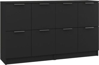 vidaXL Aparadores 2 uds madera contrachapada negro 60x30x70 cm Vidaxl