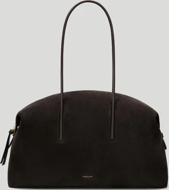 DeMellier The Stockholm in Dark Chocolate Suede & Dark Chocolate Smooth Leather Tote & Work bag