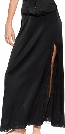 Vannina Vesperini Silk Slit Maxi Skirt In Ocean