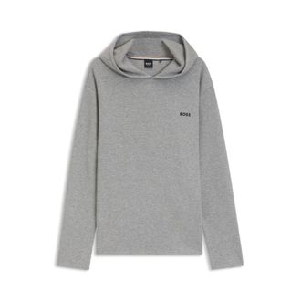 BOSS Cotton-blend pajama hoodie with waffle structure