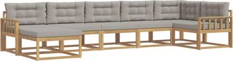 vidaXL Conjunto De Sof&aacute;s De Exterior 7 Uds. Blanco Y Gris Claro Vidaxl