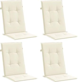 vidaXL Vidaxl - Cojín silla de jardín respaldo alto 4 uds tela crema 120x50x3cm