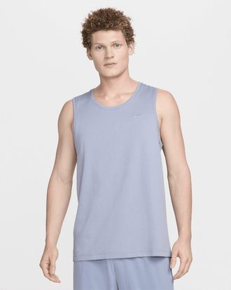 Nike Primary Tank Top Mens Blue Stretch Dri-FIT Versatile Pullover SRT600