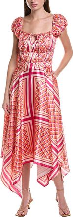 Area Stars Pink Org Midi Dress