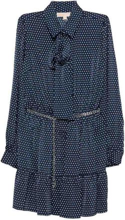 Michael Kors Navy Blue Polka Dot Short Dress