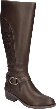 Easy Street Luella Plus Boots Brown Wide Calf Block Heel RHS6932