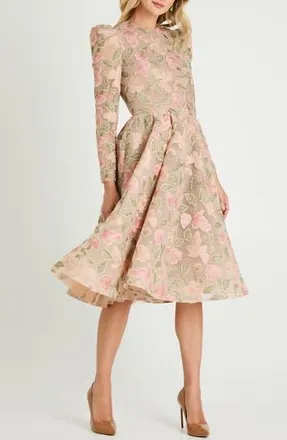Helsi Anastasia Sequin Floral Fit & Flare Cocktail Dress in Rose/Green Floral at Nordstrom Rack, Size X-Small