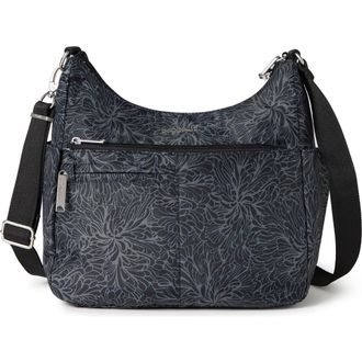 Baggallini Securtex Anti-Theft Free Time Crossbody Bag in Midnight Blossom at Nordstrom