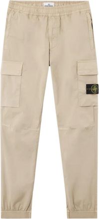 Stone Island Slim-fit Trousers, male, Beige, W34, Casual Cargo Trousers