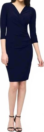 Joseph Ribkoff Three Quarter Sleeve Dress In Midnight Blue