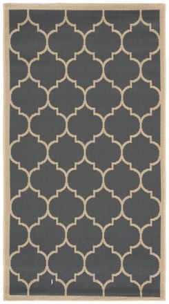 Safavieh Alfombra enrejado de polipropileno gris/beige, 122 x 170 cm