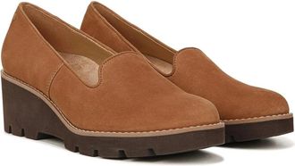 Vionic Womens Vionic Willa Flat Brown Suede Wedge Heel Comfort Shoes HAWK1206