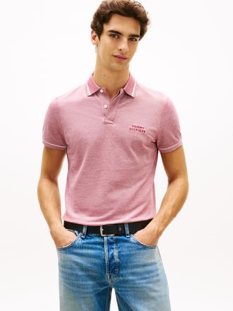 Tommy Hilfiger Poloshirt TOMMY HILFIGER OXFORD TWO TONE REGULAR PLACKET, Herren, Gr. XXL, regatta rot, wei&szlig;, Jersey, Obermaterial: 100% Baumwolle, unifarben, regular