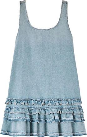 Ganni Gelaagde Denim Minijurk - Dames - Korte kleedjes - Blauw - XS - Denim - Kleedjes