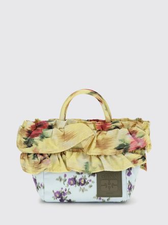 Ganni Borsa in poliammide riciclato con stampa floreale e rouches