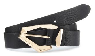 Lascana H&uuml;ftg&uuml;rtel LASCANA Lederg&uuml;rtel, Anzugg&uuml;rtel, Hoseng&uuml;rtel, Jeansg&uuml;rtel, Tailleng&uuml;rtel, Damen, Gr. 105, blau (schwarz), Rindsleder, gepr&auml;gt, unifarben, 