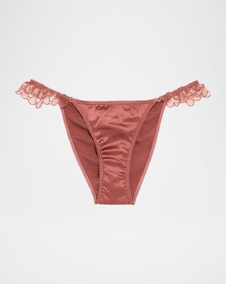 Kiki De Montparnasse Amelie Silk Charmeuse & Lace Panties