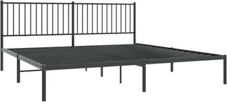 vidaXL Vidaxl - Estructura cama sin colchón con cabecero metal negro 193x203 cm