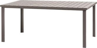 Siediti Fuori e Dentro Mesa de jardín rectangular 180x90 cm con tablero de lamas tórtola