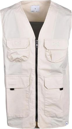 WOC White Zipper Cotton-Blend Vest