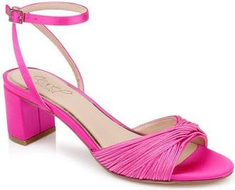 Badgley Mischka Pretty Ankle Strap Sandal in Hot Pink Satin at Nordstrom, Size 9.5