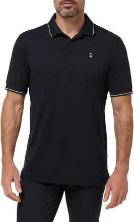 Travis Mathew Happier Hour Tipped Cotton Polo in Black at Nordstrom, Size Xx-Large