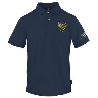 Plein Sport Marineblauw poloshirt met klein tijgerkraslogo