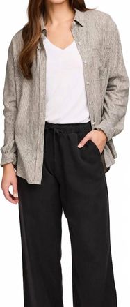 Gentle Fawn Womens Arabella Striped Button Down Shirt In Grey
