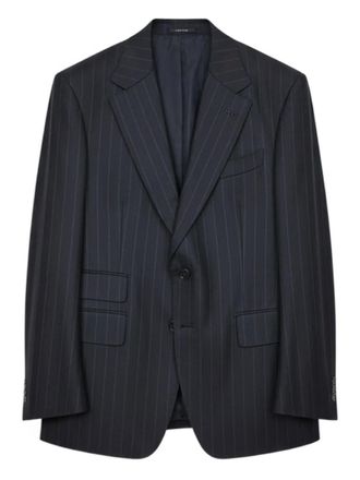 Tom Ford Shelton pinstripe single-breasted suit - men - Wool - 54 - Grey