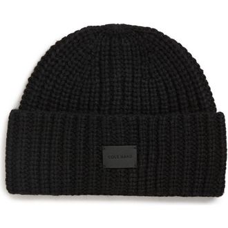 Cole Haan Chunky Stitch Knit Beanie in Black at Nordstrom Rack