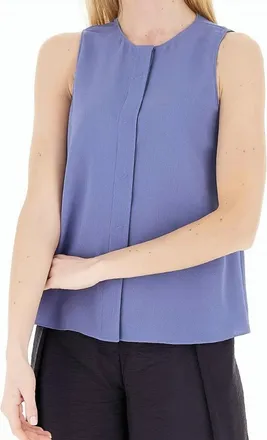 Emporio Armani Flowing Crepe Round Neck Sleeveless Top