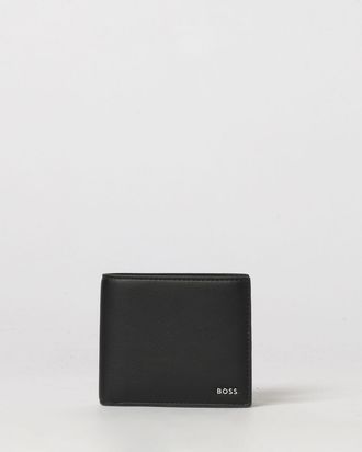 HUGO BOSS Polyurethane Horizontal Wallet with Metal Logo and 8 Slots