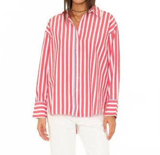 Xirena Gillan Button Shirt In Scarlet Stripe
