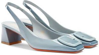 Santoni Womens mid-heel slingback in Blue at Nordstrom, Size 8.5