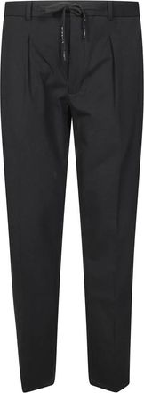 Circolo 1901 Pantalone 1 Pinces + Coulisse Tecnico - Heren - Slim Fit Broeken - Zwart - XL - Leer - Broeken
