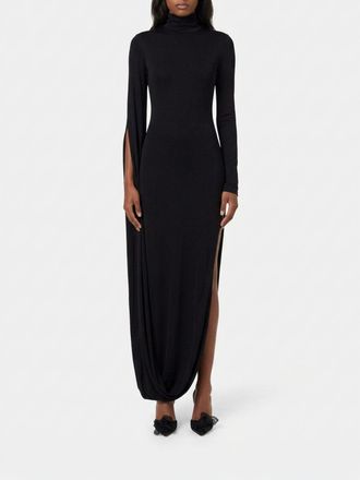 Giuseppe Di Morabito Asymmetric Jersey Midi Dress with High Neck and Slit