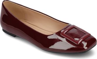Journee Collection Zimia Square Buckle Flat in Oxblood at Nordstrom Rack, Size 8.5