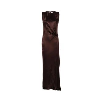 Elisabetta Franchi Dames, Jurken, Bruin, Maat: S Viscose