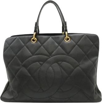 Chanel Pre-owned Vintage Tote Bag - Dames - Vintage Shopper - Zwart - ONE Size - Leer - Vintage