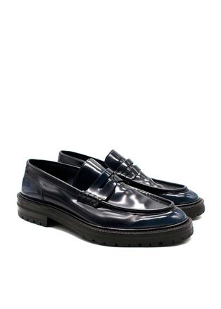 Burberry Navy Patent Leather Loafer Size 42