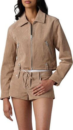 Blank NYC Crop Suede Jacket in Latte Frappe at Nordstrom, Size X-Small