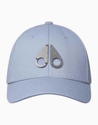 Moose Knuckles Mens Cotton Metal Icon Logo Sky Blue Cap - Size: ONE size