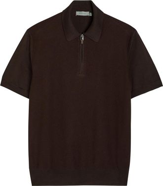 Canali Textured-knit Cotton Polo Shirt - Brown - 54 (IT54 / Xxl)